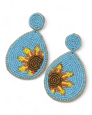 Sunflower Beaded Earrings