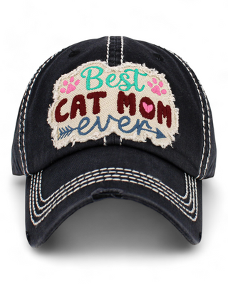 Patch Vintage Baseball Cap (Best CatMom)