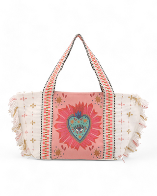 Boho Evil Eye/ Heart Tote Bag