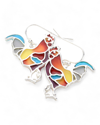 Translucent Rooster Earrings