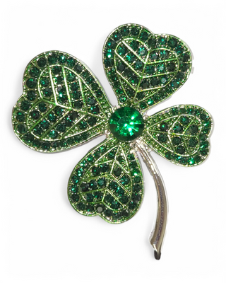 Sparkling Clover Brooch